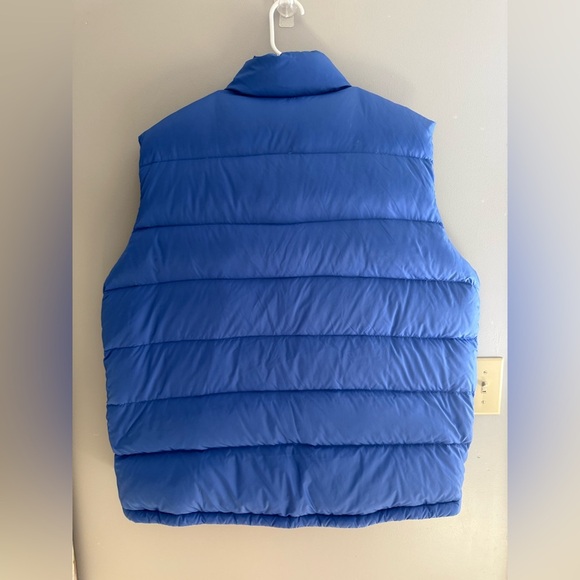Lands End Down Filled Puffer Vest Mens SZ XL Blue Full Zip Inside Pockets Warm - Picture 6 of 8